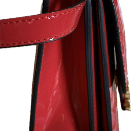 Fendi Karligraphy Red Patent Leather Crossbody Bag