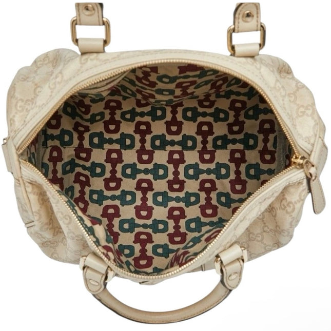 Gucci Medium Guccissima Cream Color Boston Bag
