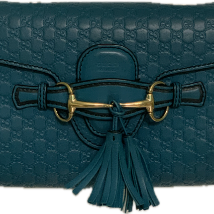 Gucci Mini Microguccissima Emily Chain Crossbody in Teal