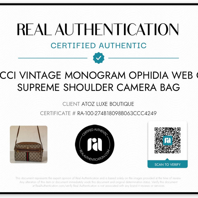 Gucci Vintage GG Supreme Ophidia Web Shoulder Bag