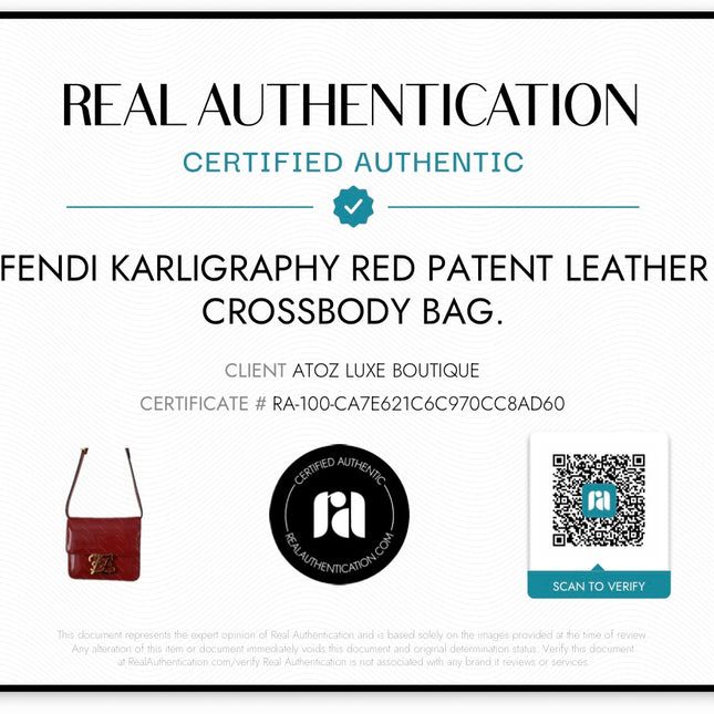 Fendi Karligraphy Red Patent Leather Crossbody Bag