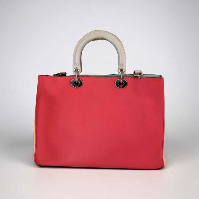 Christian Dior Diorissimo Large Tri-Color Calfskin Leather Tote