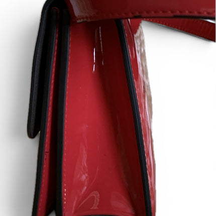 Fendi Karligraphy Red Patent Leather Crossbody Bag