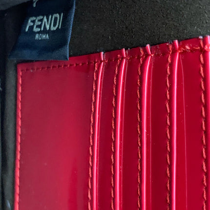 Fendi Karligraphy Red Patent Leather Crossbody Bag