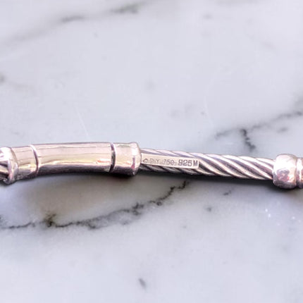David Yurman X Collection Silver, 18K Gold & Diamond Crossover Cable Bracelet