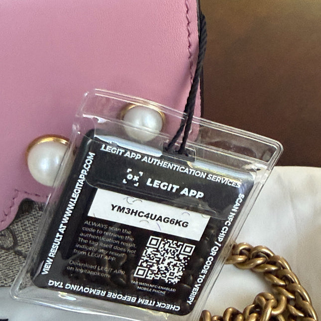Gucci GG Supreme Pearl Peony Wallet on Chain