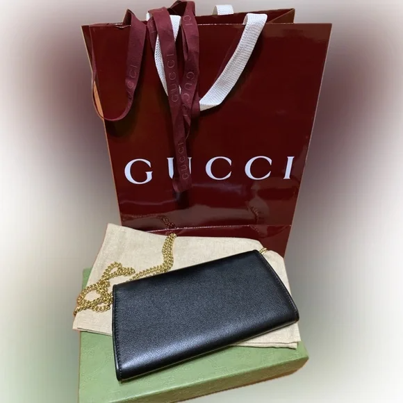 Gucci Blondie Chain-Link Wallet on Chain Crossbody