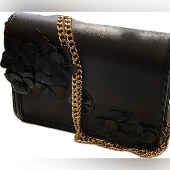 Tory Burch Duet Chain Petal Appliqué Shoulder Bag