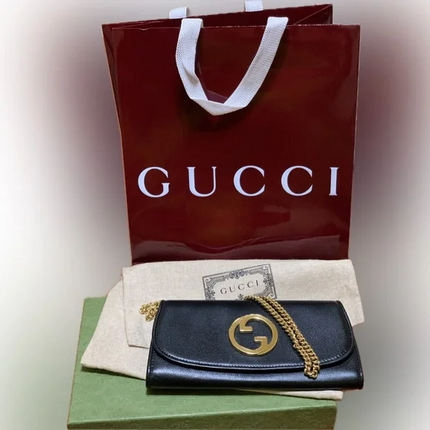 Gucci Blondie Chain-Link Wallet on Chain Crossbody