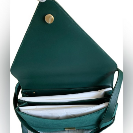 Bottega Veneta Mount Medium Envelope Shoulder Bag in Forest Green Suede