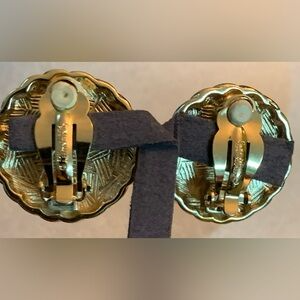 Givenchy Gold-Plated Pearl Button Clip on Earrings