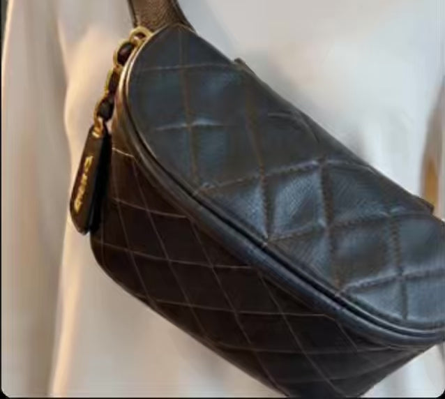 CHANEL Vintage Quilted Caviar Leather Waist Belt Bag (Circa 1994 - 1996)
