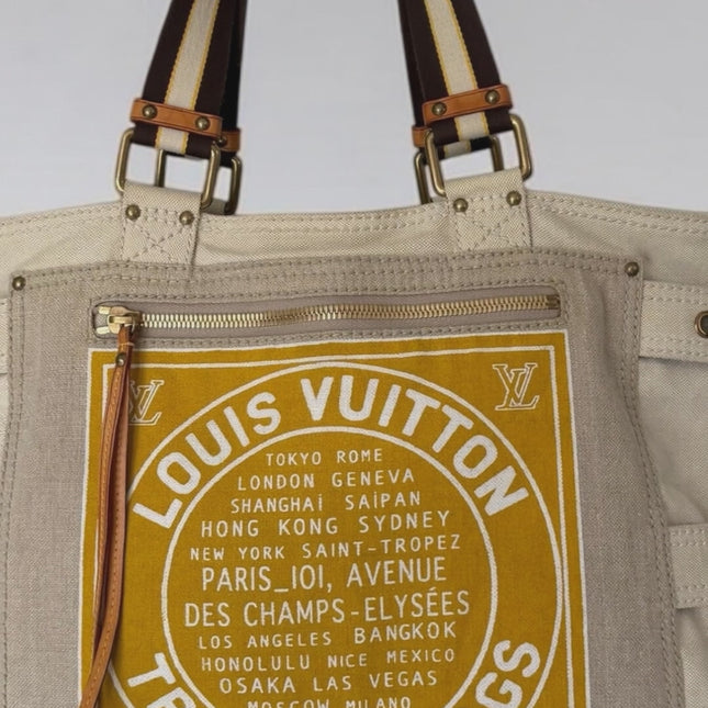 Louis Vuitton Limited Edition Yellow Globe Shopper GM Canvas Tote