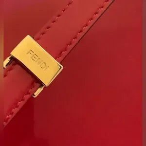 Fendi Karligraphy Red Patent Leather Crossbody Bag
